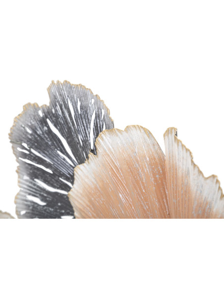 Décoration murale tropicale chic 93x53 Métal Rose Noir Doré Soty 
