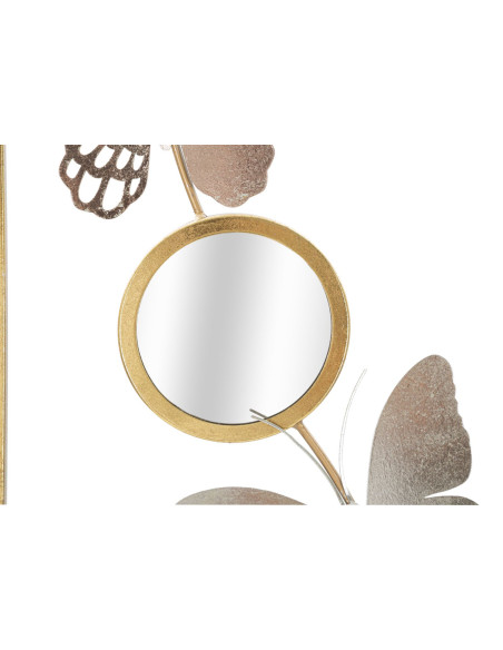 Décoration murale moderne Papillons & Miroirs 31x90 Métal Doré Argenté Buttry A 