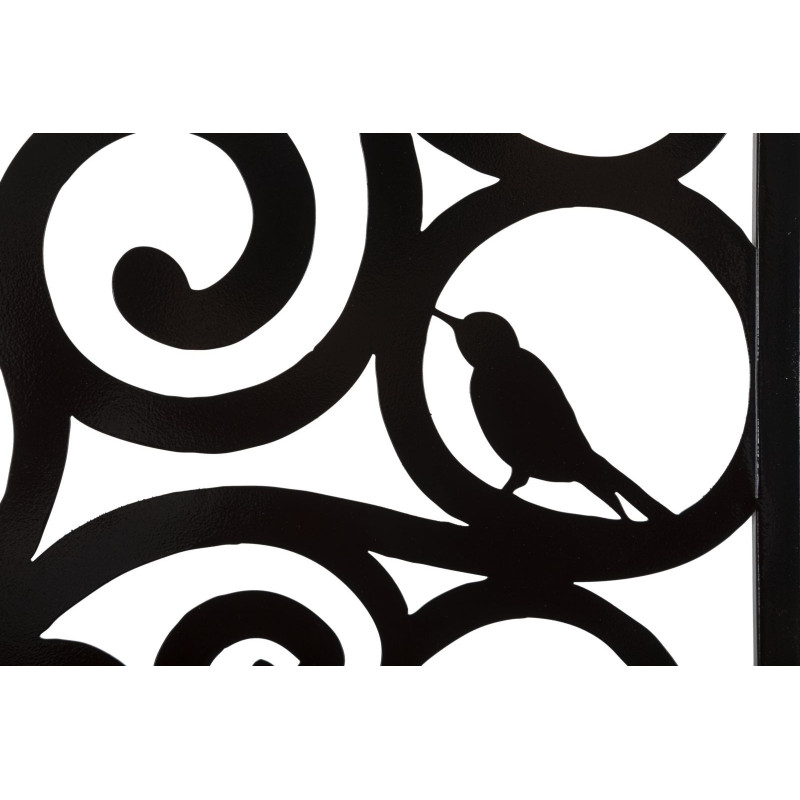 Décoration murale moderne Arbre Oiseaux 70x70 Métal Noir Three 
