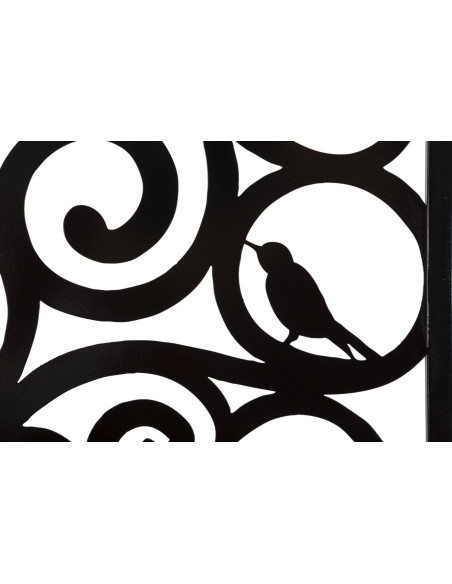 Décoration murale moderne Arbre Oiseaux 70x70 Métal Noir Three 
