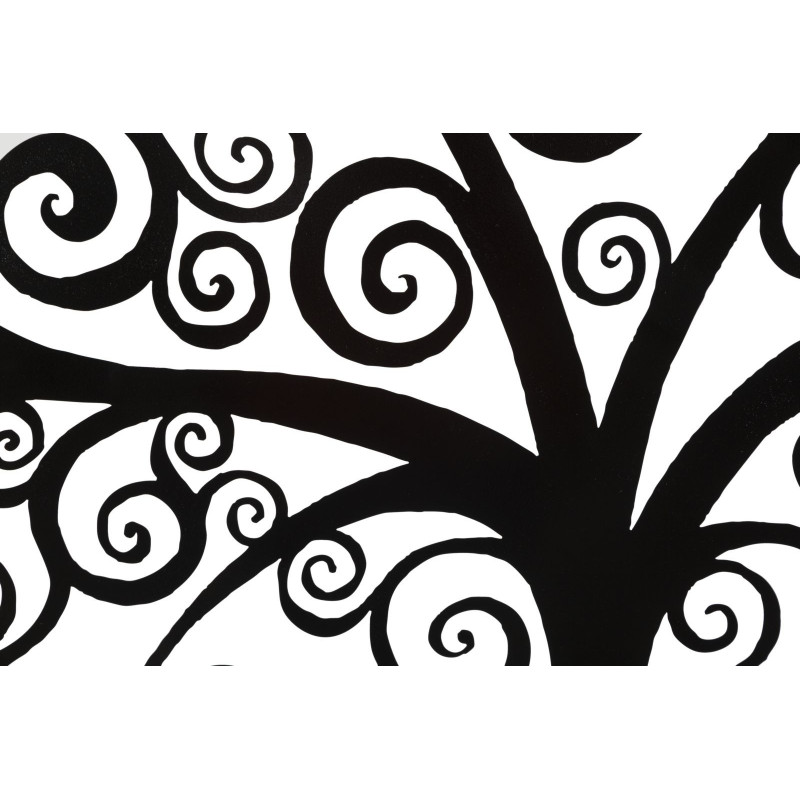 Grande Décoration murale moderne Arbre 100x100 Métal Noir Three 