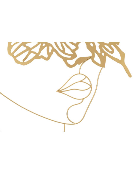 Décoration murale abstraite Femme Papillons 60x80 Métal Doré Face 