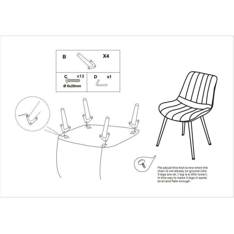 Chaise moderne chic en Velours Vert Métal Doré Paris (Lot de 2) - 10
