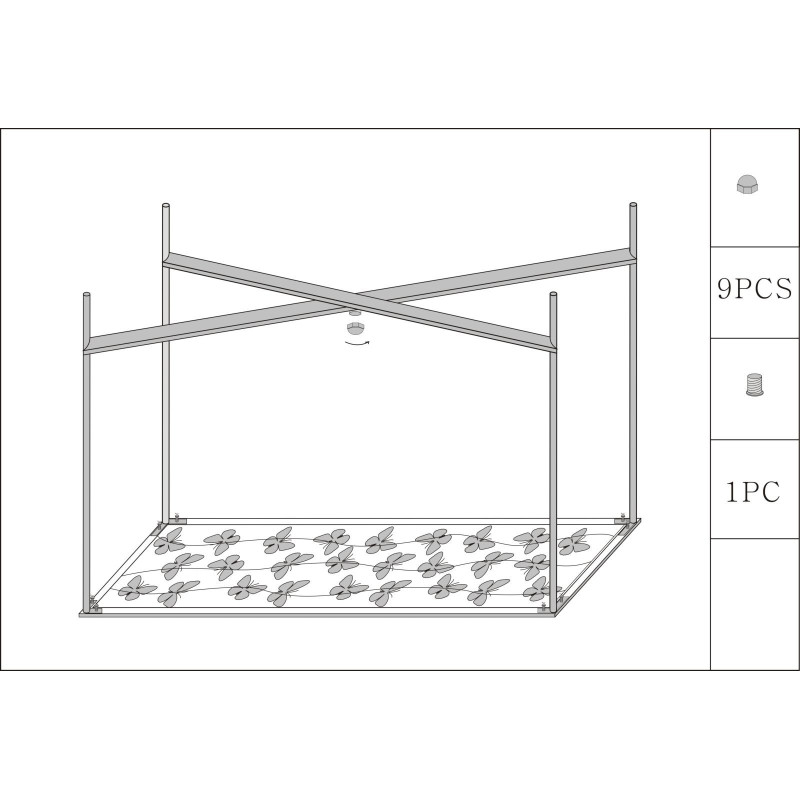 Console originale Papillons Rectangulaire en Métal Doré Verre Butterflies 