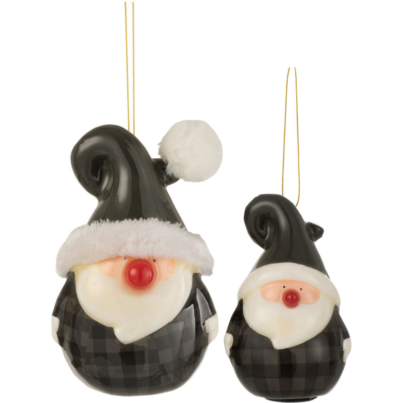 Suspension de Noël Père Noël Nez brillant XL en Résine Noir - 4