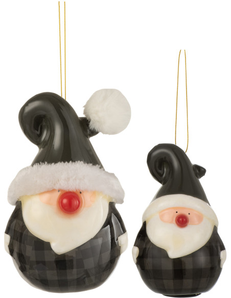 Suspension de Noël Père Noël Nez brillant XL en Résine Noir - 4