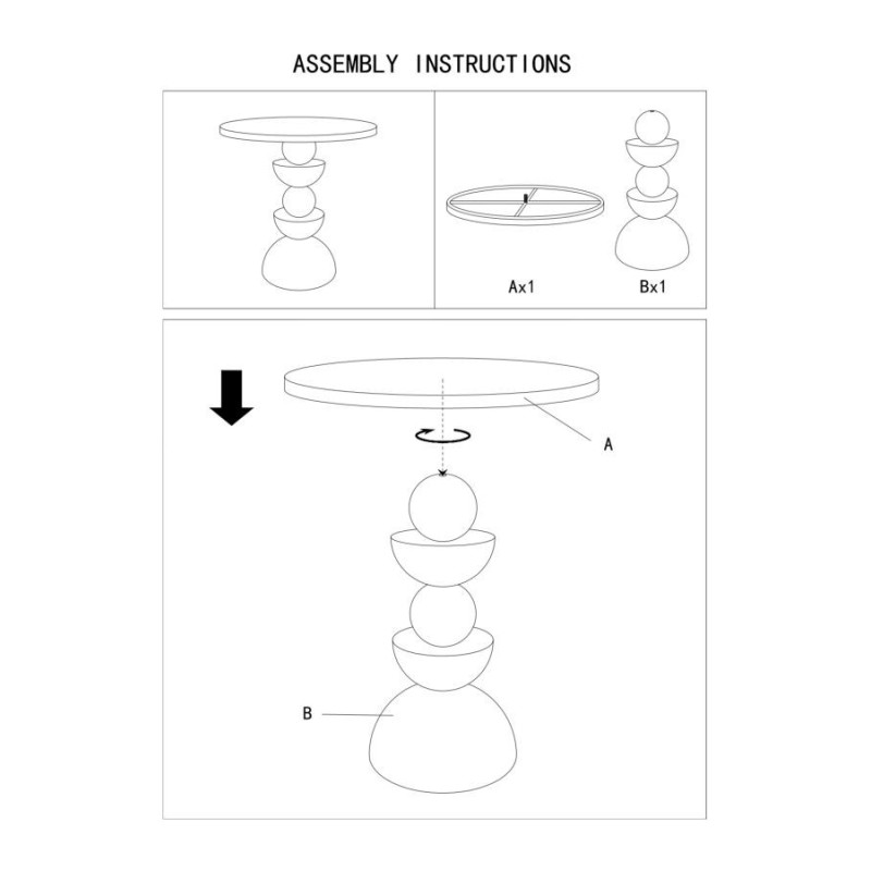 Table d'appoint moderne totem Ronde 40 cm Métal Blanc crème Miroir Dune - 8