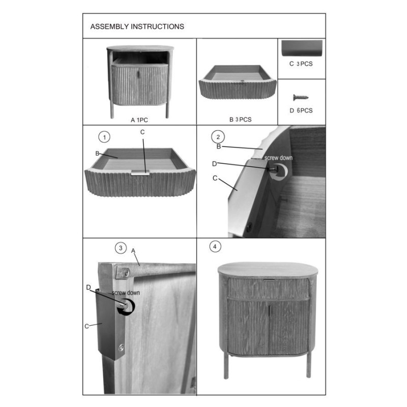 Buffet scandinave chic Bas 2 portes 1 tiroir Bois de sapin Bois MDF Marron Métal Doré Goteborg - 11