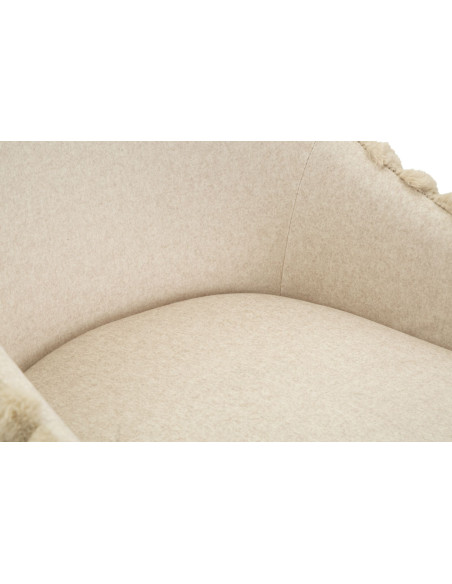 Tabouret de bar moderne chic Velours Côtelé Métal Blanc crème Alaska (Lot de 2) 