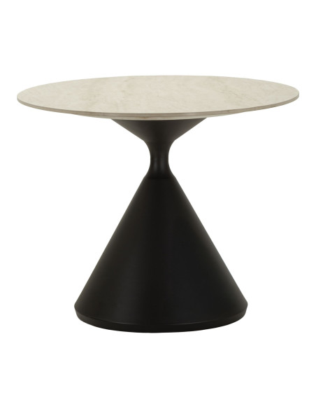 Grande Table à manger moderne Ovale 6 personnes Bois MDF Naturel Bois de frêne Métal Noir Space 