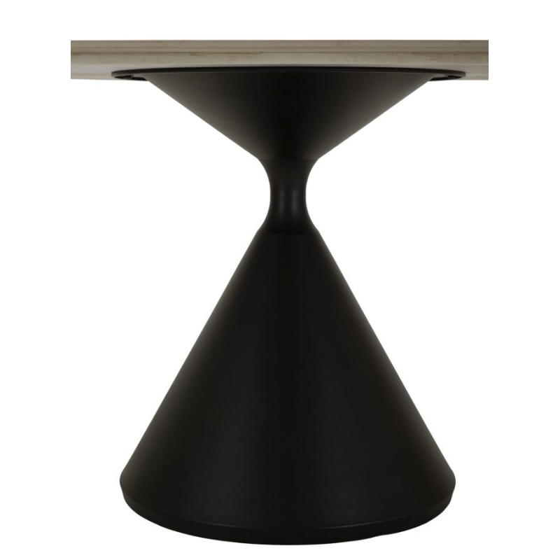 Grande Table à manger moderne Ovale 6 personnes Bois MDF Naturel Bois de frêne Métal Noir Space 