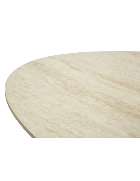 Grande Table à manger moderne Ovale 6 personnes Bois MDF Naturel Bois de frêne Métal Noir Space 