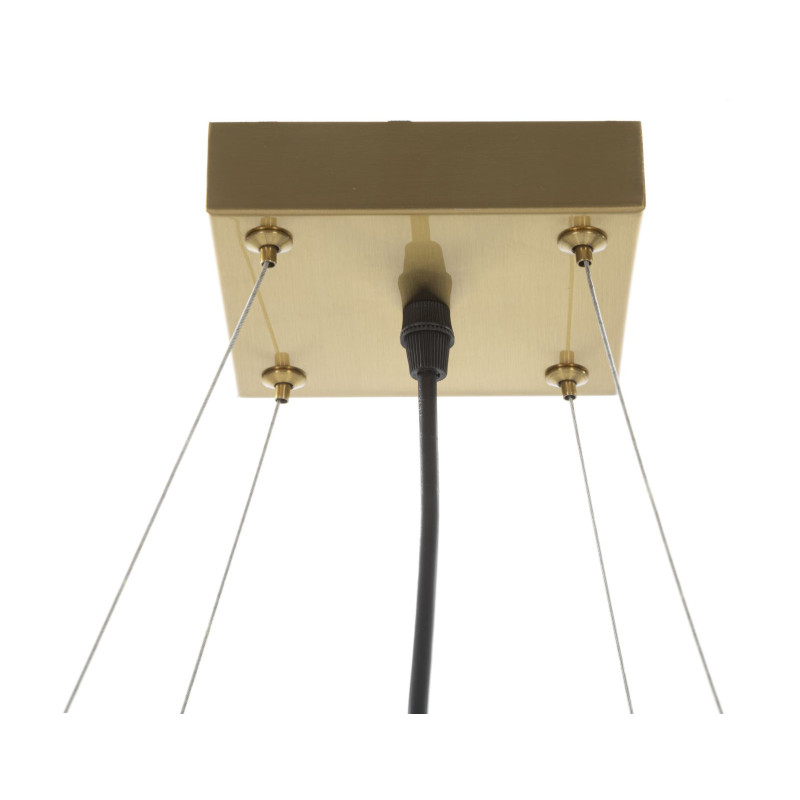 Grande Suspension moderne chic 4 boules 45 cm Verre Blanc Métal Doré Japan 