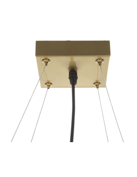 Grande Suspension moderne chic 4 boules 45 cm Verre Blanc Métal Doré Japan 