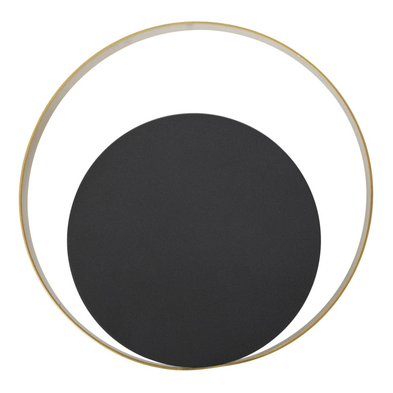 Applique murale moderne Disque 25 cm Métal Noir Doré Shuttle 
