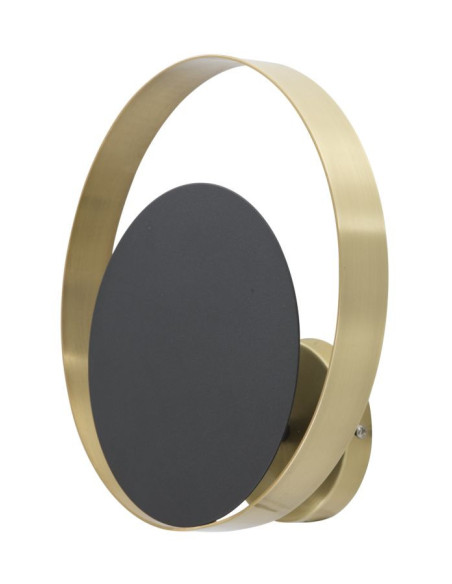 Applique murale moderne Disque 25 cm Métal Noir Doré Shuttle 