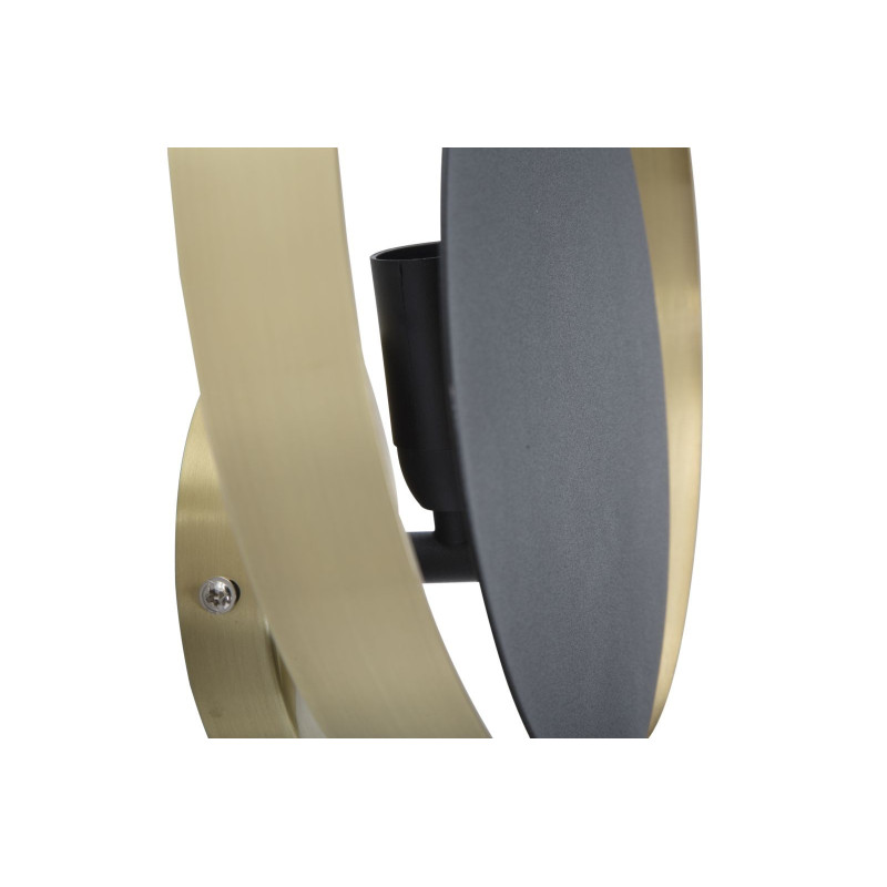 Applique murale moderne Disque 25 cm Métal Noir Doré Shuttle 