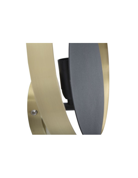 Applique murale moderne Disque 25 cm Métal Noir Doré Shuttle 