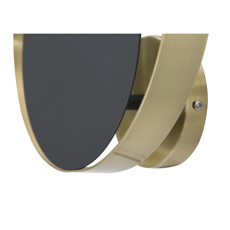 Applique murale moderne Disque 25 cm Métal Noir Doré Shuttle 
