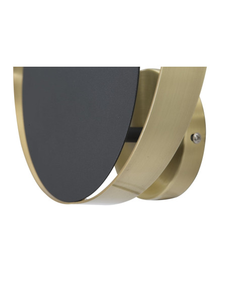 Applique murale moderne Disque 25 cm Métal Noir Doré Shuttle 