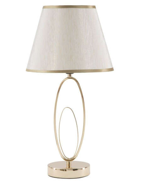 Lampe à poser moderne chic Hauteur 47 cm Métal Doré Tissu Beige Flush 