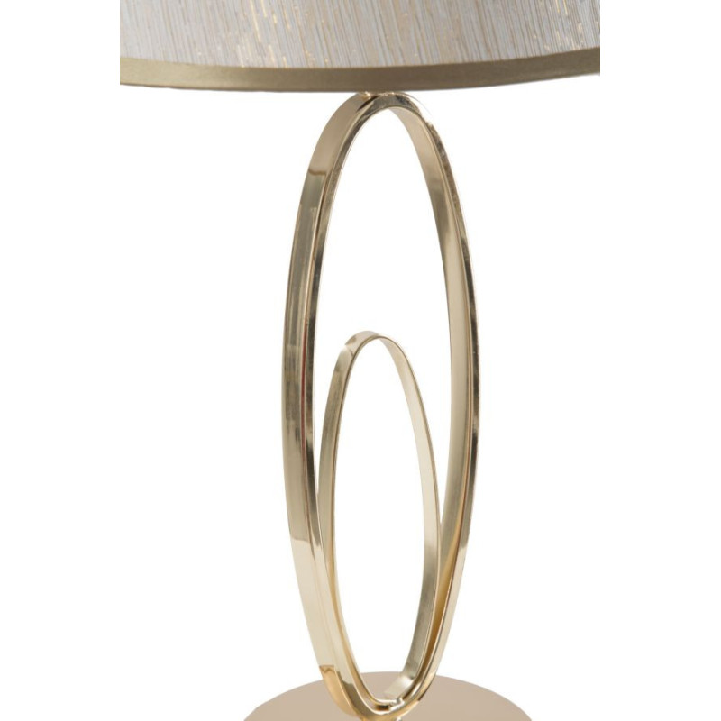 Lampe à poser moderne chic Hauteur 47 cm Métal Doré Tissu Beige Flush 