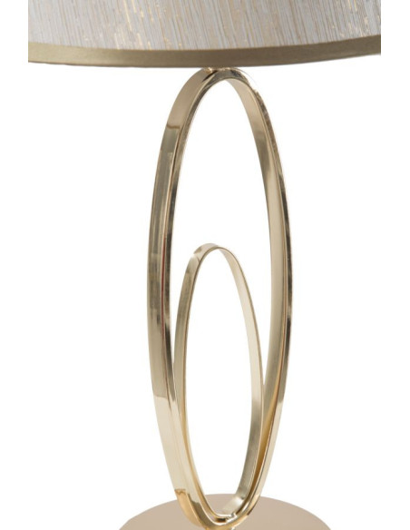 Lampe à poser moderne chic Hauteur 47 cm Métal Doré Tissu Beige Flush 