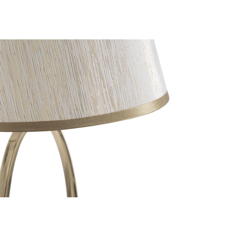 Lampe à poser moderne chic Hauteur 47 cm Métal Doré Tissu Beige Flush 