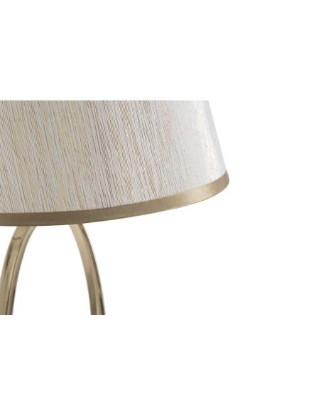 Lampe à poser moderne chic Hauteur 47 cm Métal Doré Tissu Beige Flush 