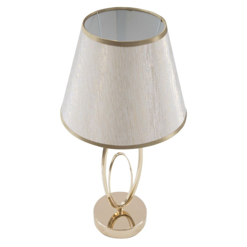 Lampe à poser moderne chic Hauteur 47 cm Métal Doré Tissu Beige Flush 