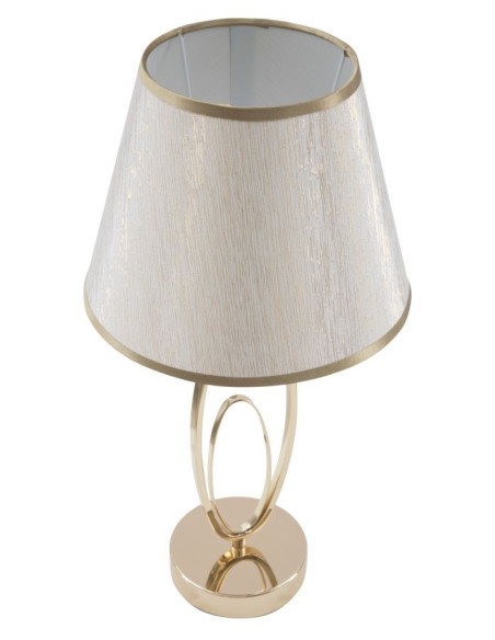 Lampe à poser moderne chic Hauteur 47 cm Métal Doré Tissu Beige Flush 
