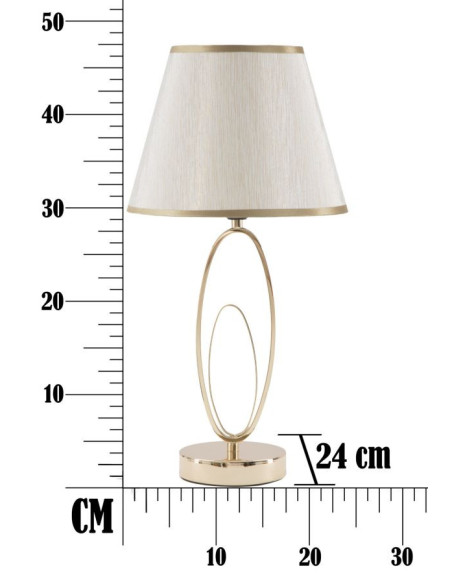 Lampe à poser moderne chic Hauteur 47 cm Métal Doré Tissu Beige Flush 