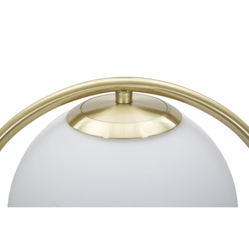 Lampe à poser moderne chic Boule Hauteur 50 cm Métal Doré Verre Blanc Glamy 