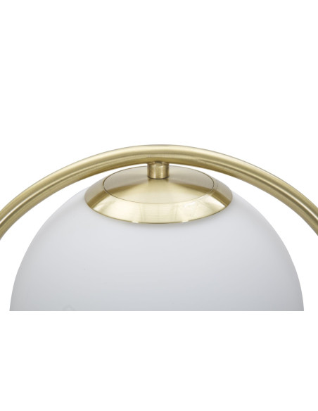 Lampe à poser moderne chic Boule Hauteur 50 cm Métal Doré Verre Blanc Glamy 