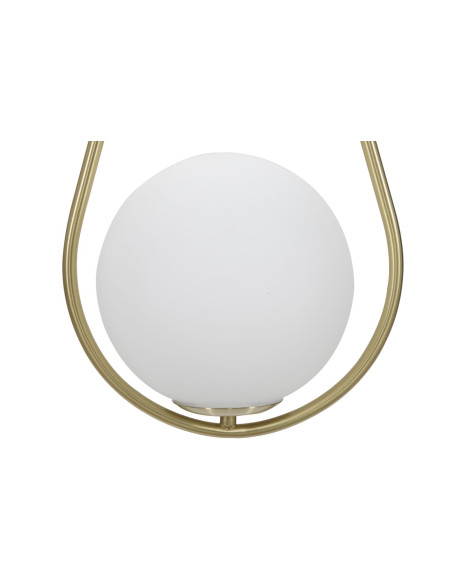 Suspension moderne chic 1 boule Métal Doré Verre Blanc Glamy 