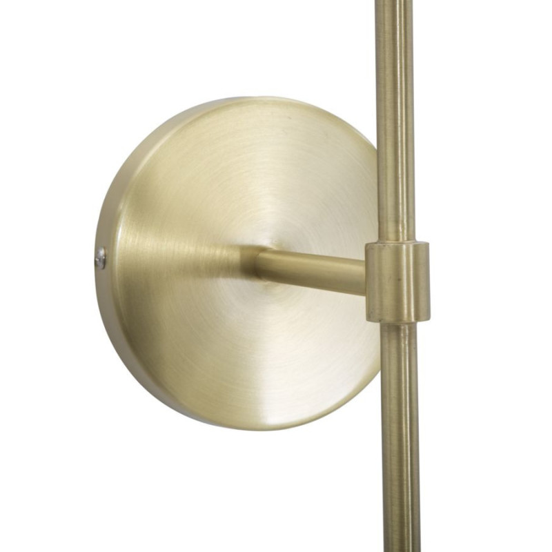 Applique murale moderne chic 2 Boules Hauteur 55 cm Métal Doré Verre Blanc Glamy 
