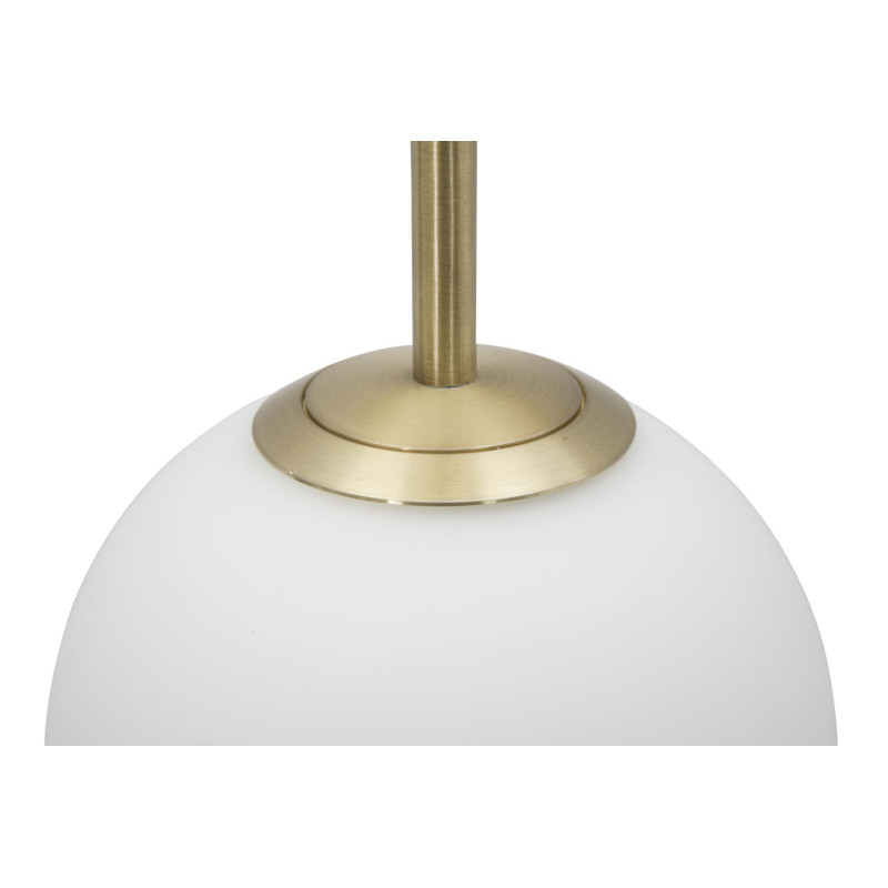 Applique murale moderne chic 2 Boules Hauteur 55 cm Métal Doré Verre Blanc Glamy 