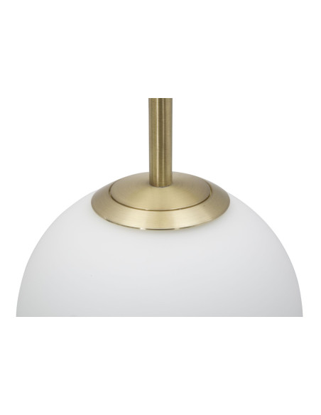 Applique murale moderne chic 2 Boules Hauteur 55 cm Métal Doré Verre Blanc Glamy 