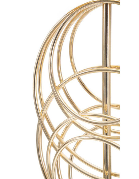 Grande Lampe à poser moderne Cercles Hauteur 65 cm Métal Doré Tissu Noir Circly 