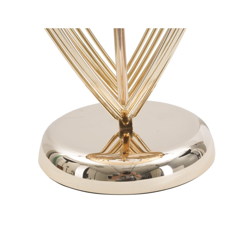 Grande Lampe à poser moderne chic Hauteur 53 cm Métal Doré Tissu Noir Maxt 