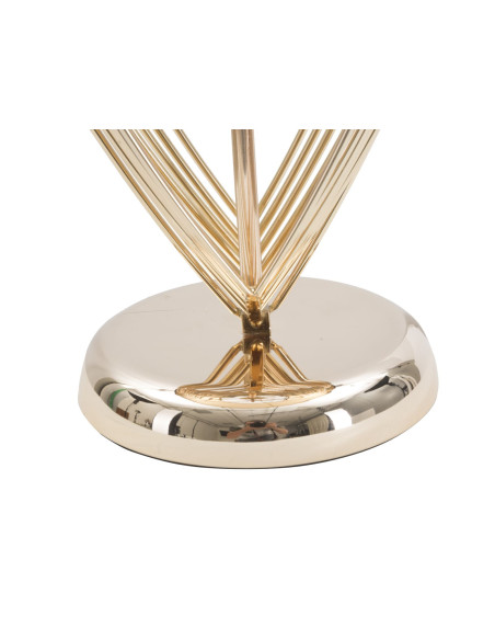 Grande Lampe à poser moderne chic Hauteur 53 cm Métal Doré Tissu Noir Maxt 