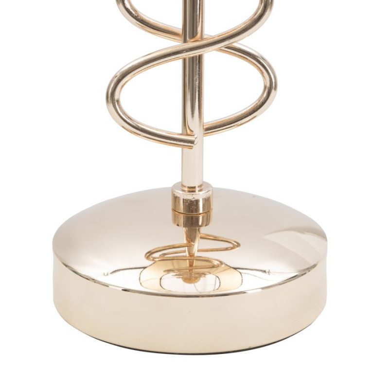 Grande Lampe à poser moderne Spirales Hauteur 61 cm Métal Doré Tissu Noir Spirali 