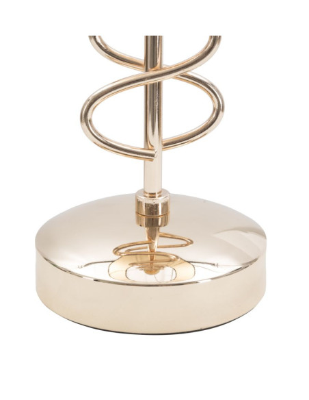 Grande Lampe à poser moderne Spirales Hauteur 61 cm Métal Doré Tissu Noir Spirali 