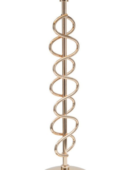 Grande Lampe à poser moderne Spirales Hauteur 61 cm Métal Doré Tissu Noir Spirali 