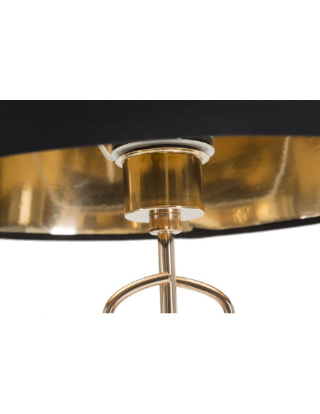 Grande Lampe à poser moderne Spirales Hauteur 61 cm Métal Doré Tissu Noir Spirali 