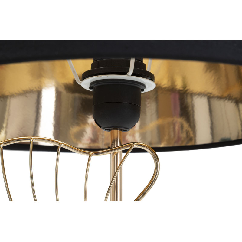 Grande Lampe à poser moderne Feuilles ginkgo Hauteur 60 cm Métal Doré Tissu Noir Leaves 