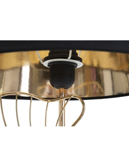 Grande Lampe à poser moderne Feuilles ginkgo Hauteur 60 cm Métal Doré Tissu Noir Leaves 