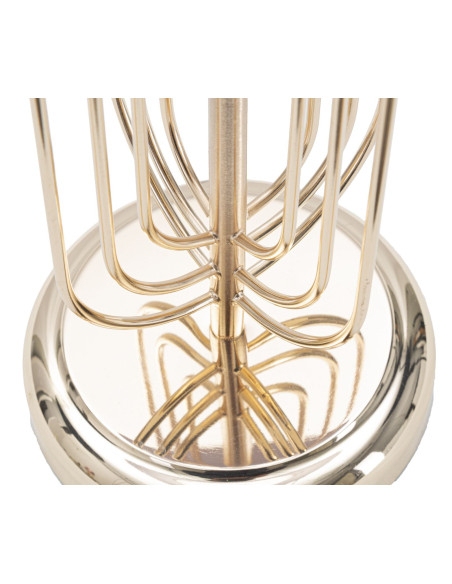 Grande Lampe à poser moderne chic Hauteur 64 cm Métal Doré Tissu Rose Krista 