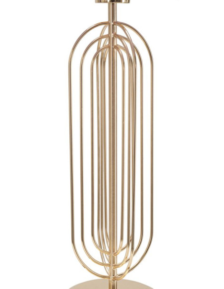 Grande Lampe à poser moderne chic Hauteur 64 cm Métal Doré Tissu Rose Krista 