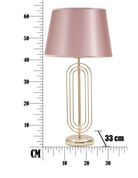 Grande Lampe à poser moderne chic Hauteur 64 cm Métal Doré Tissu Rose Krista 